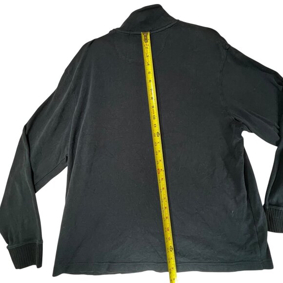 Cremeux Classic Navy Blue Quarter Zip Pullover Sweater Large Ribbed Cuffs - Picture 9 of 9